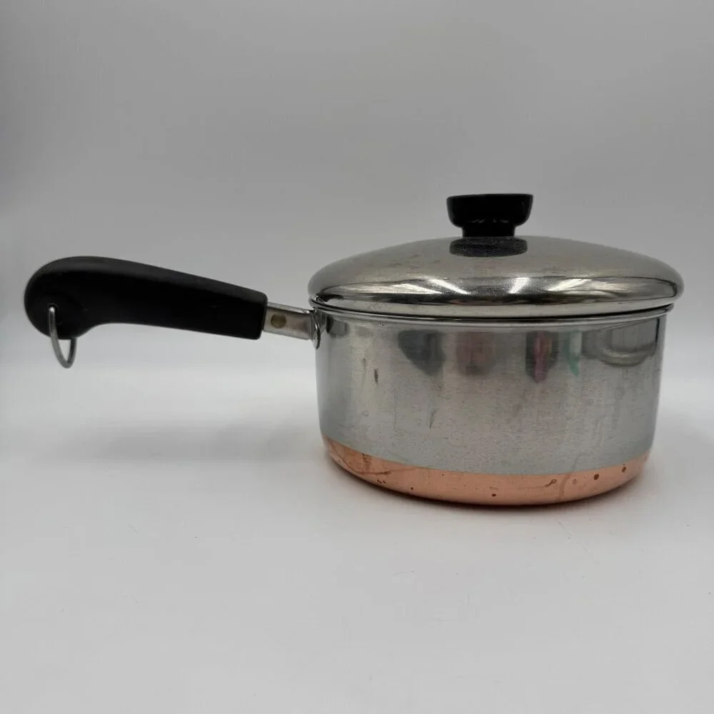 Vintage RevereWare 2qt Copper Bottom Sauce Pan w/Lid